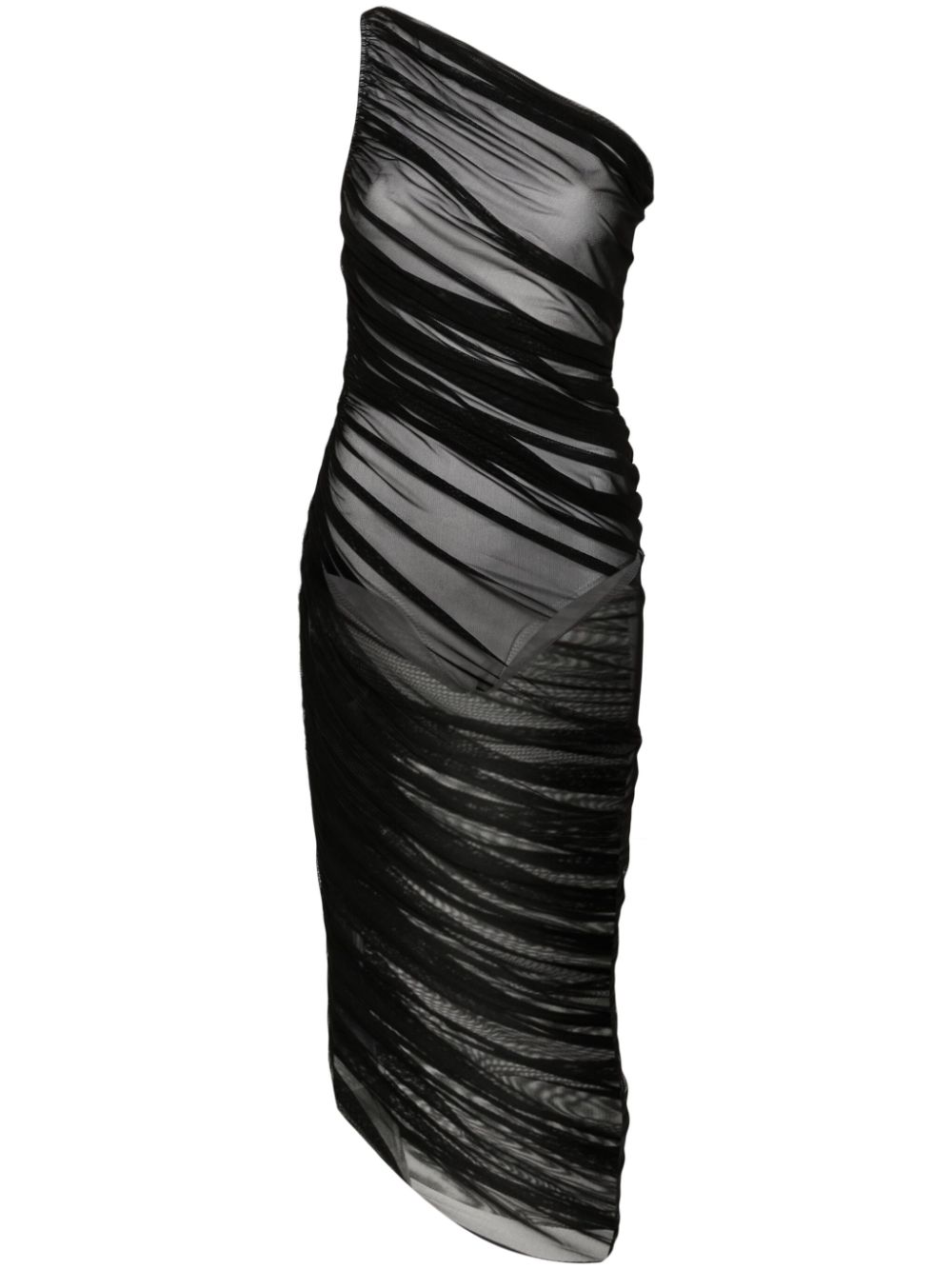 Diana asymmetric one-shoulder gown - Black