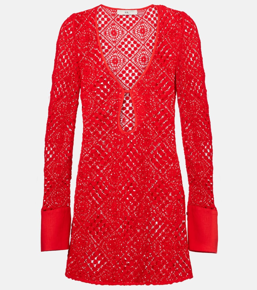 Rayure crochet cotton minidress