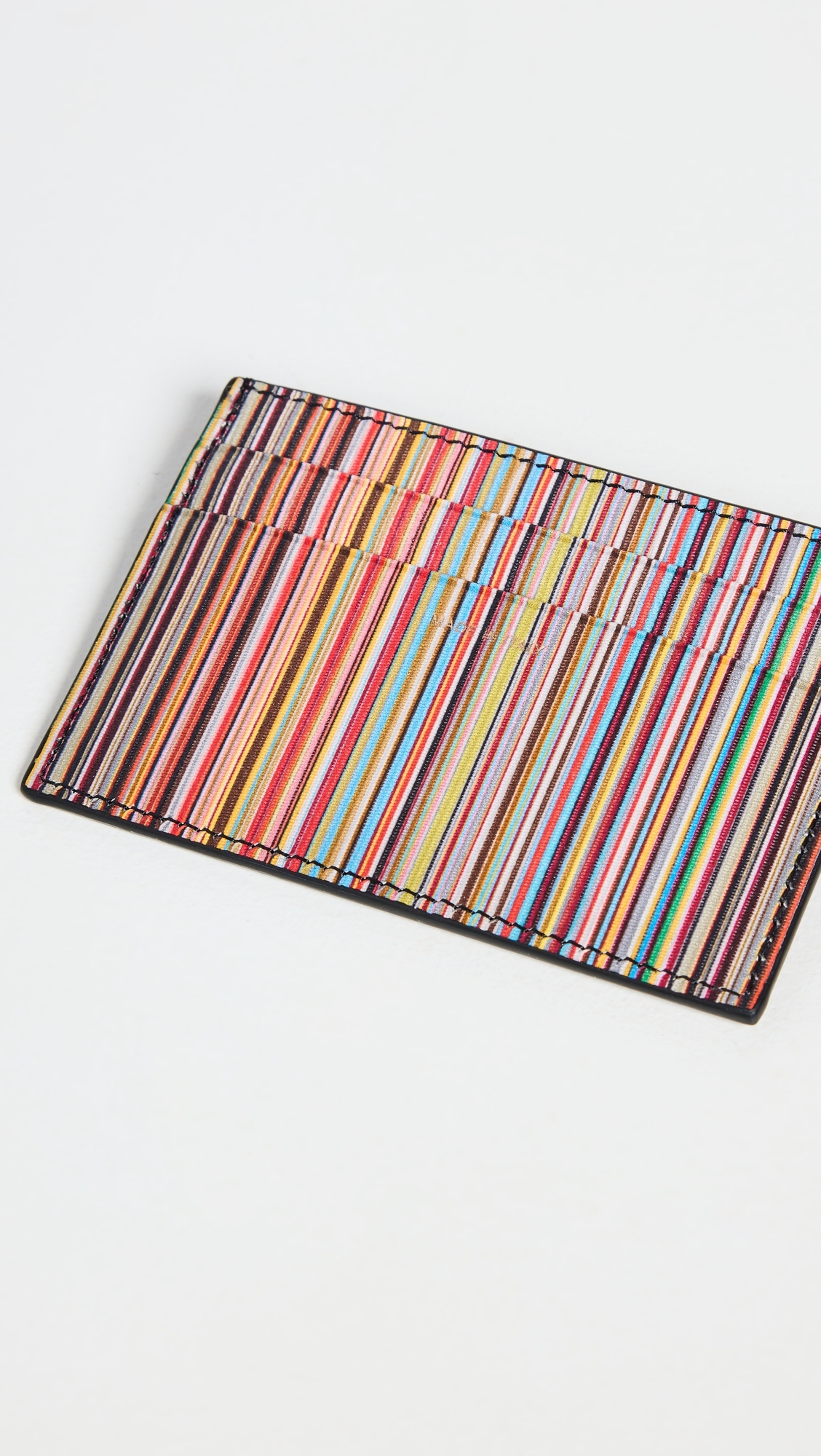 Multi Stripe Card Case Blacks One Size