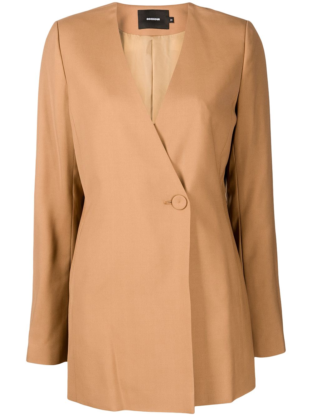 Double-breasted V-neck coat - Black