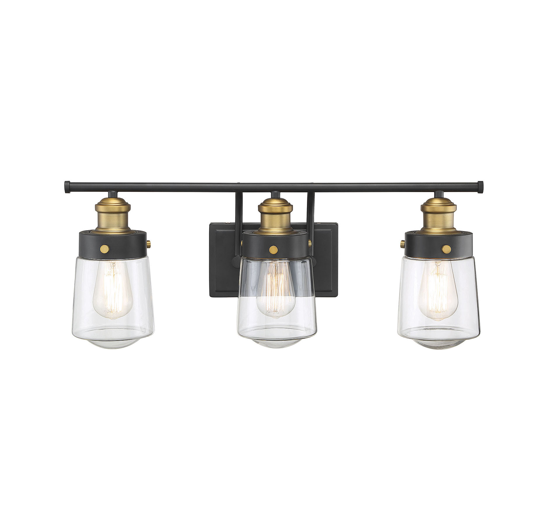 Savoy House Macauley 3-Light Bathroom Vanity Light in Vintage Black With Warm Bras