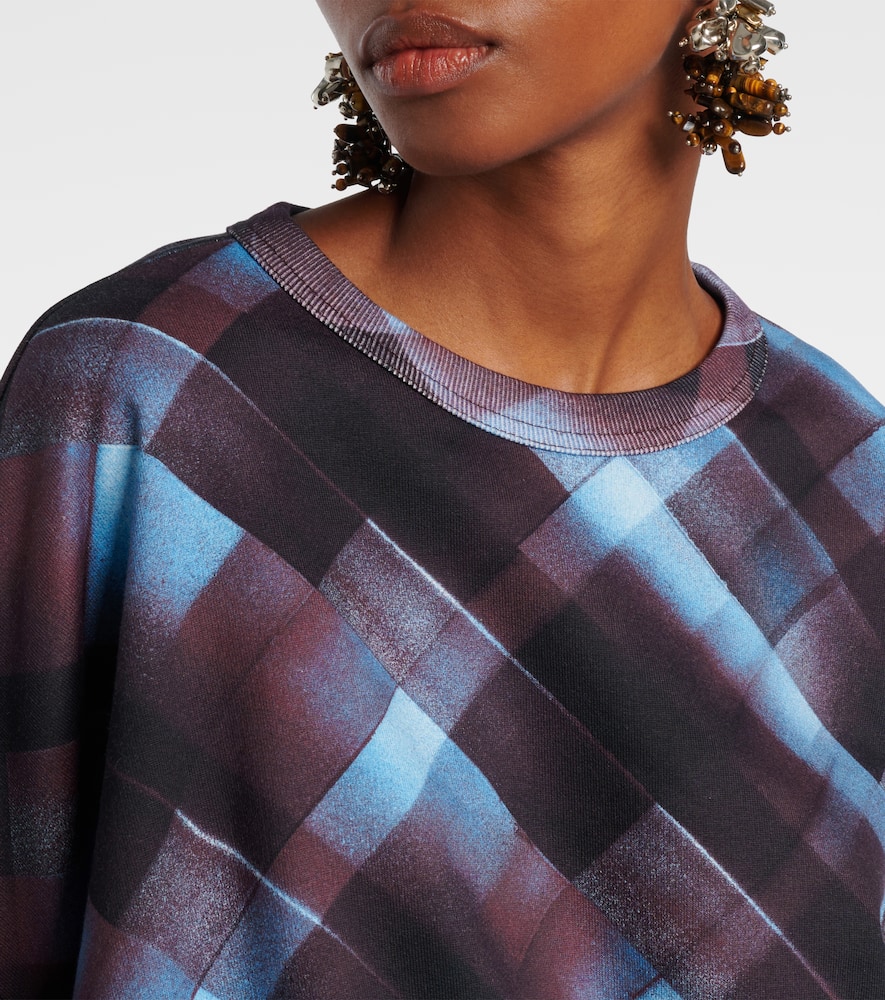 Checked cotton sweatshirt