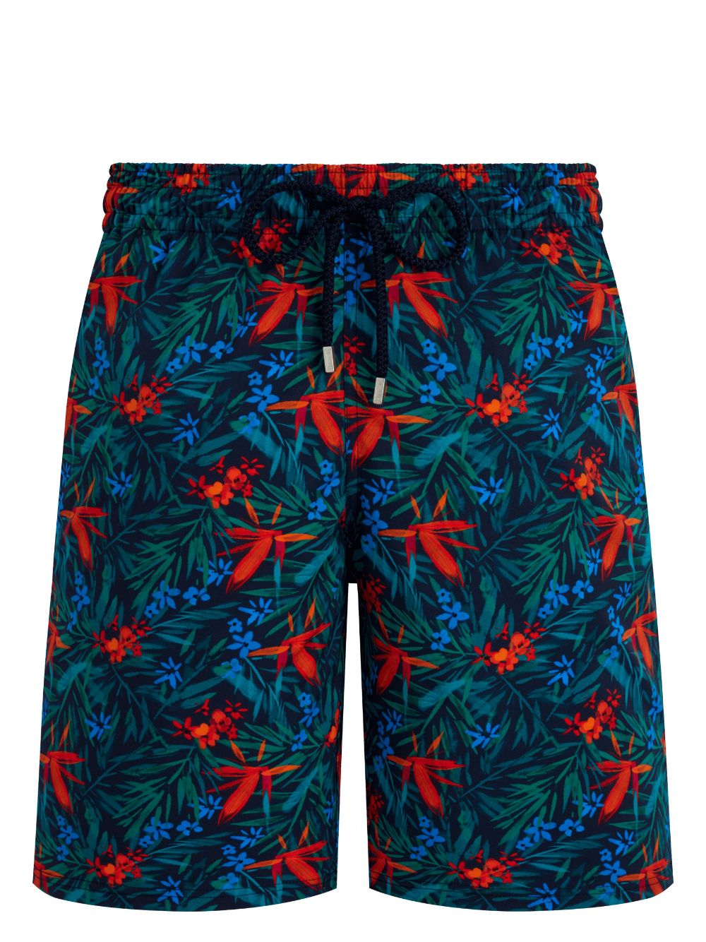 Tropical Flowers-print swim shorts - Blue