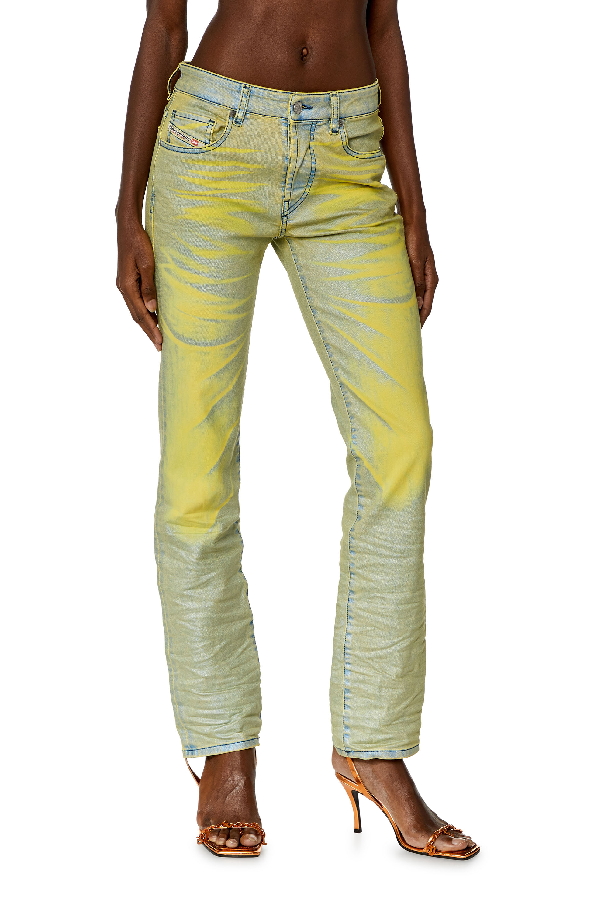 1989 D-Mine-S mid-rise straight-leg jeans - Yellow