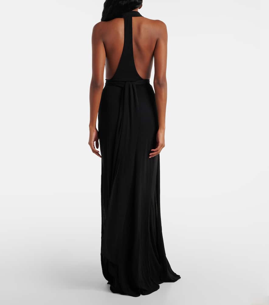 Trapeze draped jersey gown