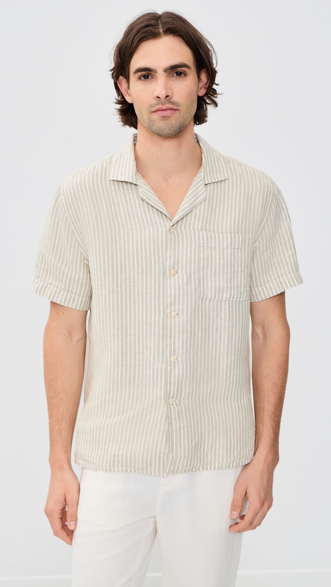 Striped Linen Camp Shirt Saltlines