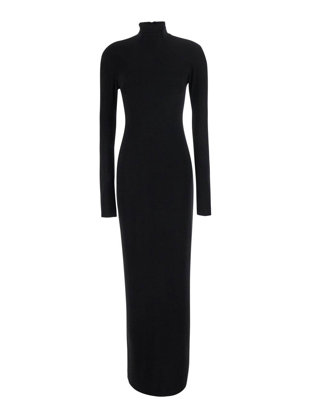 Fitted Tech Fabric Dress — Black