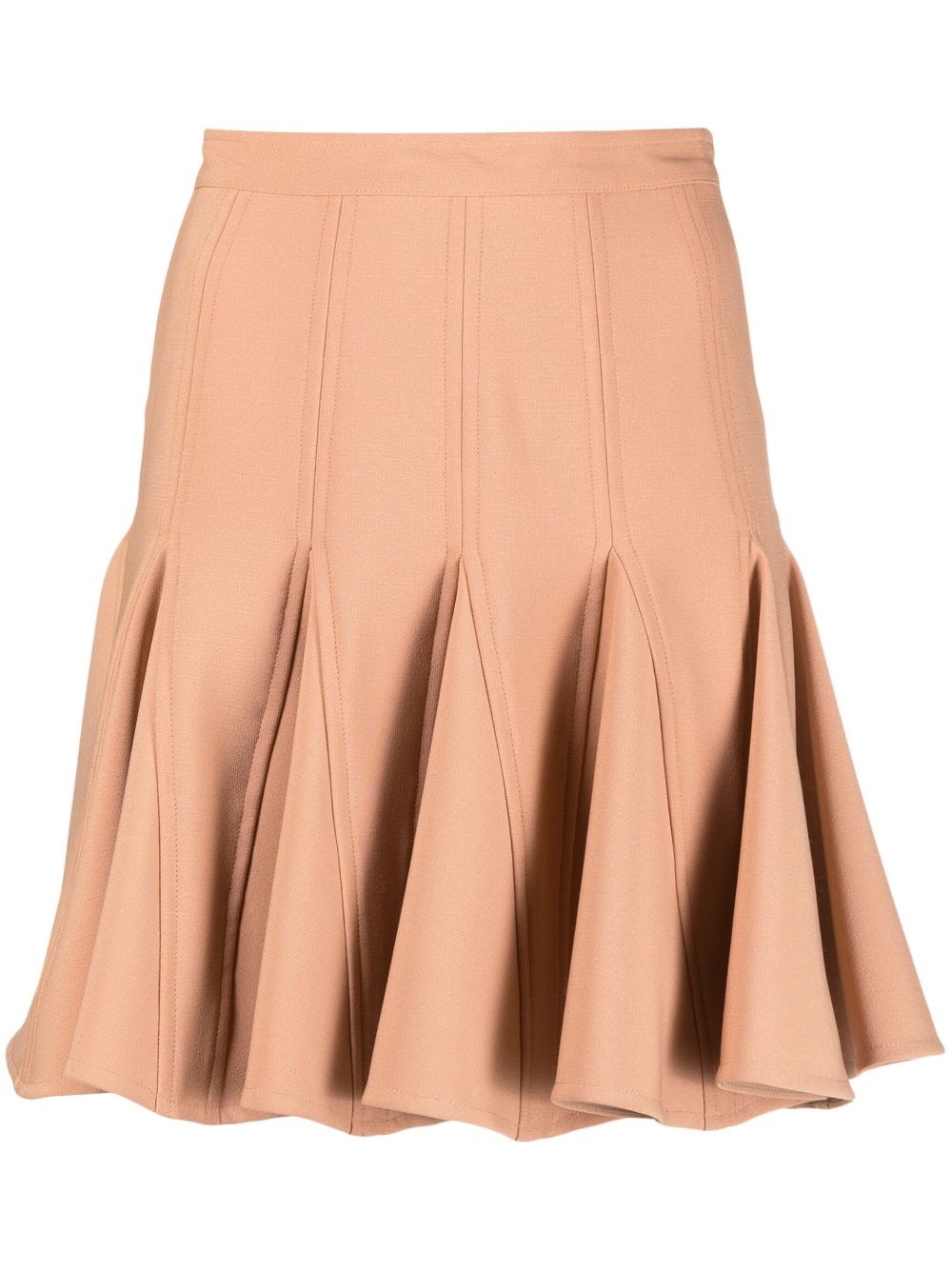 Pleated-edge stretch-design skirt - Neutrals