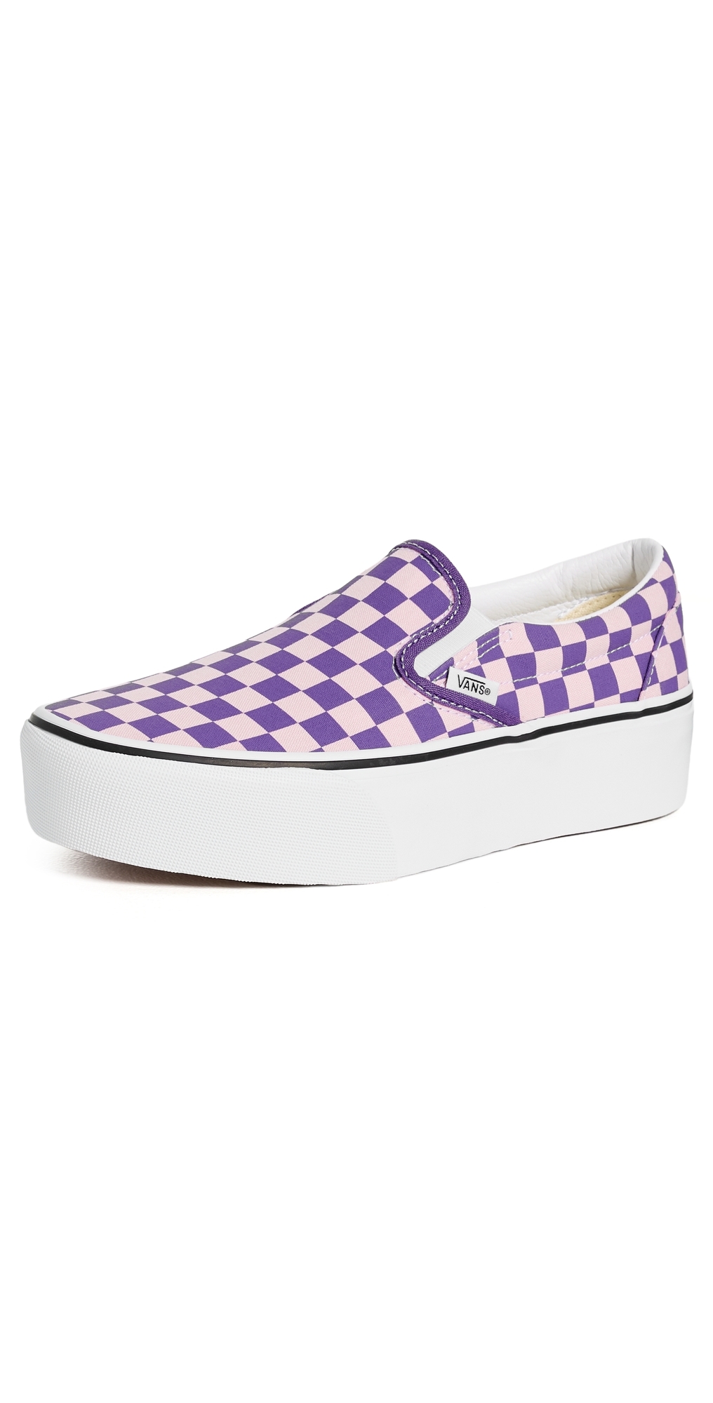 Classic Slip On Stackform Sneakers Checkerboard Pale Pink/Purple W
