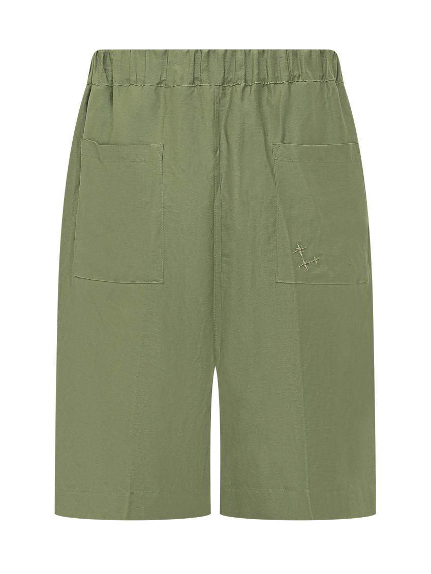 Green Solid Shorts