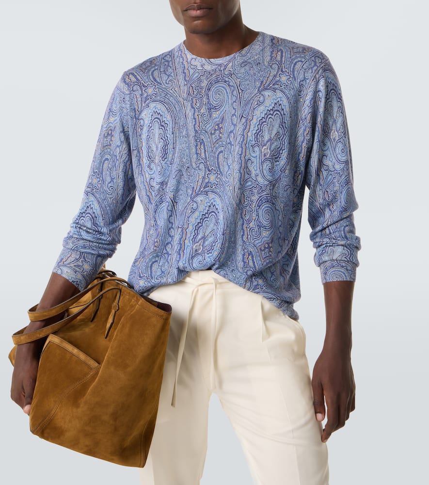 Paisley silk and cashmere sweater
