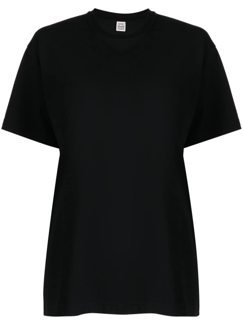 Crew-neck cotton T-shirt - Black