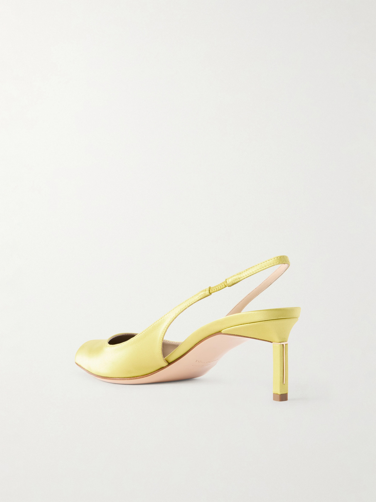 Satin Slingback Pumps - Yellow