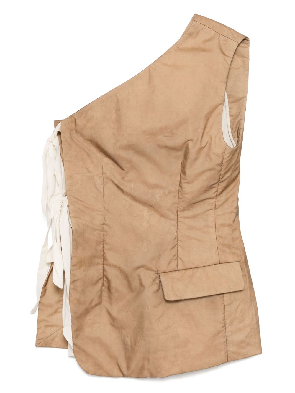 Asymmetric mini dress - Brown