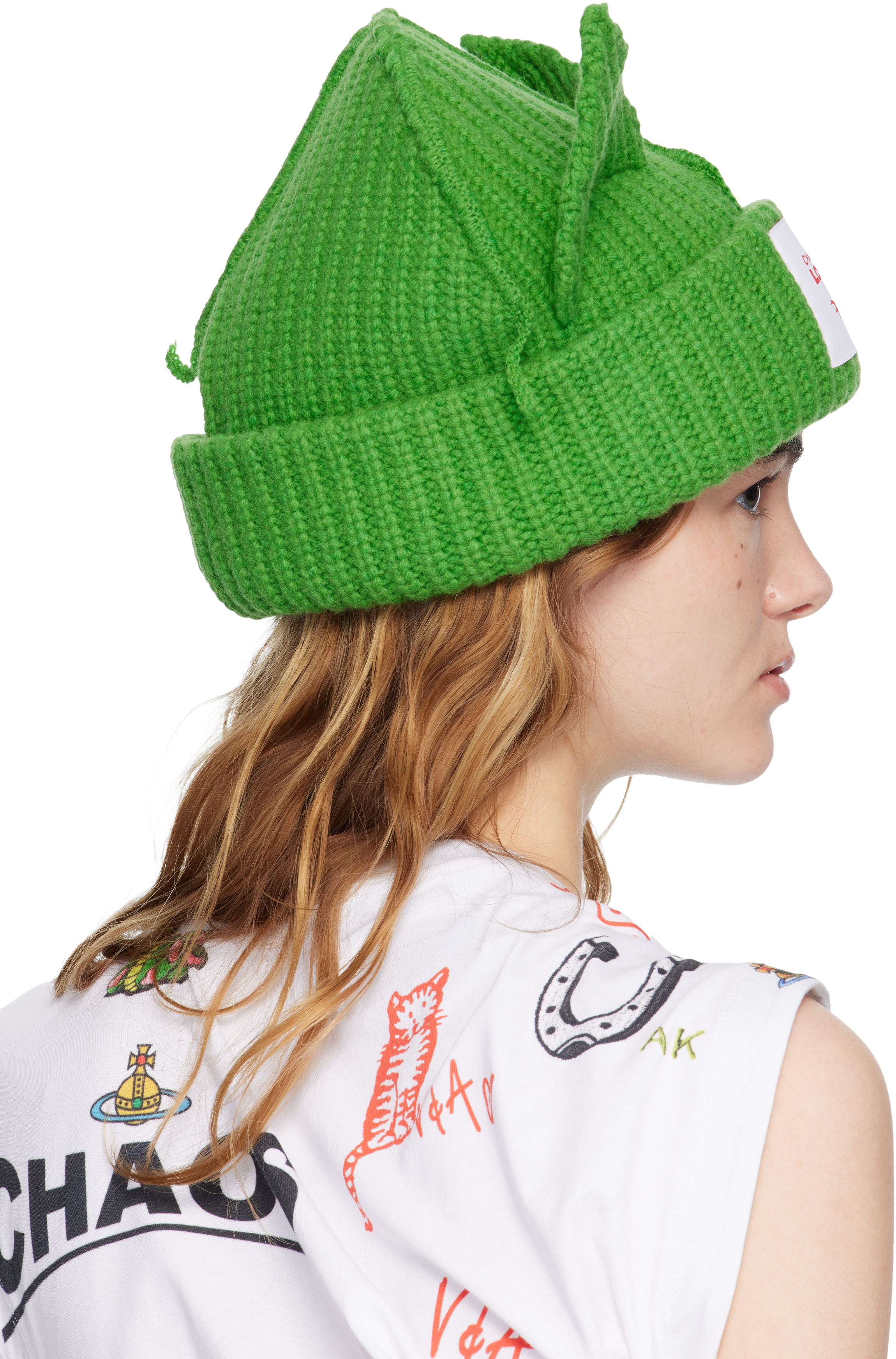 Green Chunky Ears Beanie