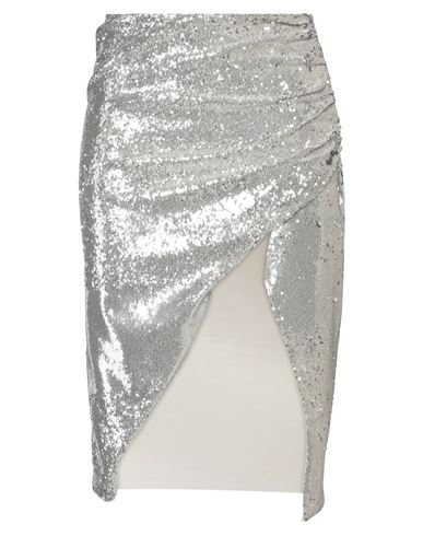 Woman Midi skirt Silver Size M Polyester