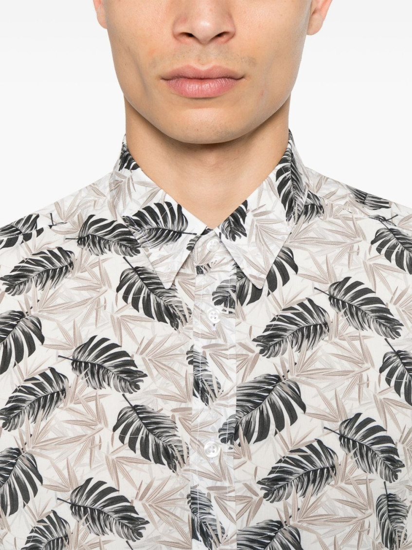 White Floral Print Shirt
