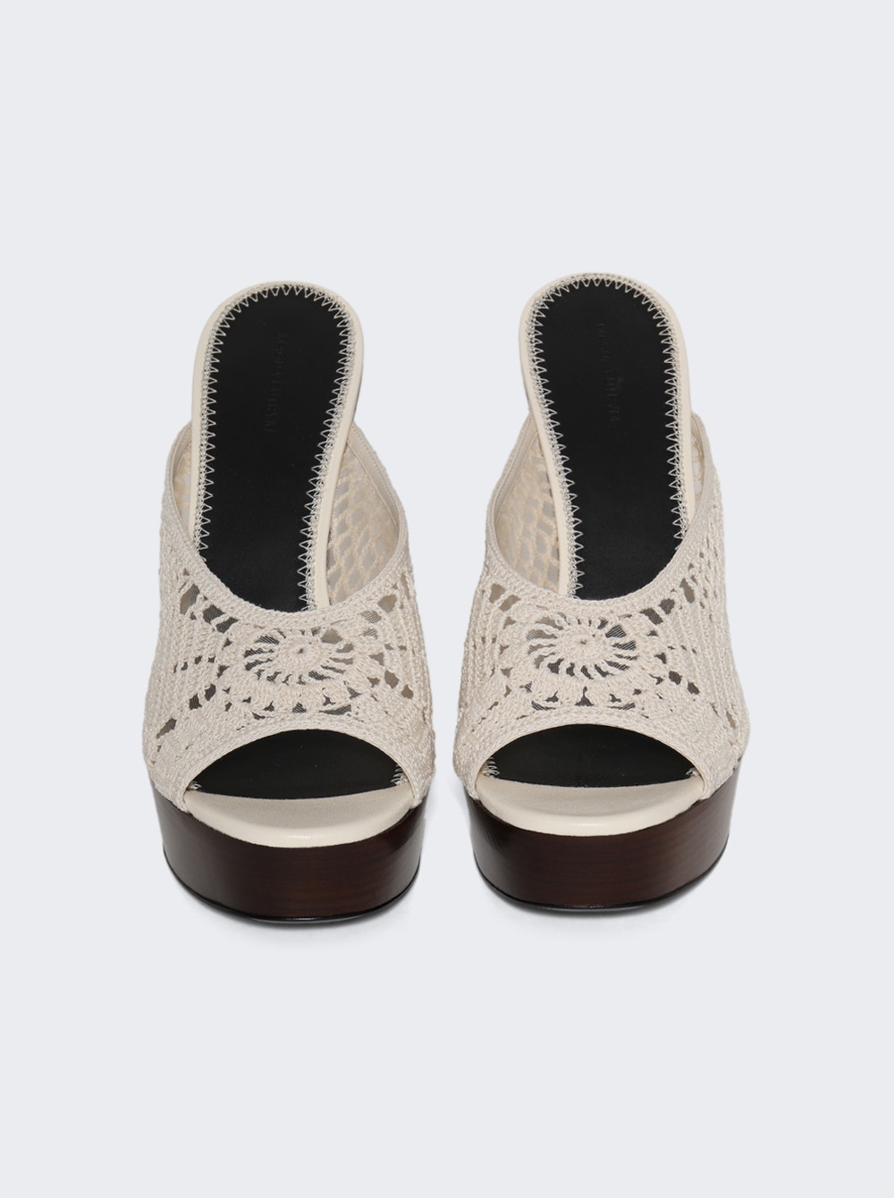 Wedge Crochet Sandals Cream