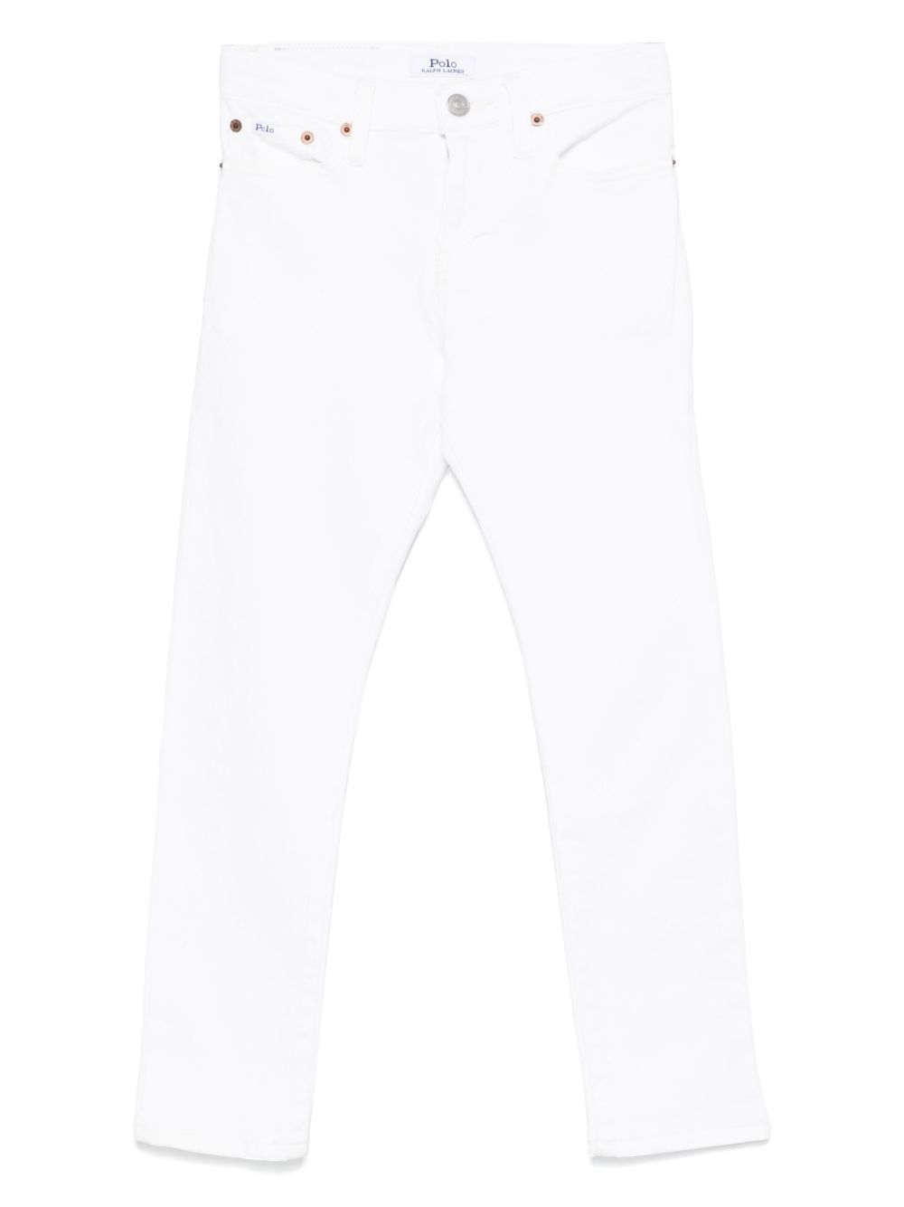 POLO RALPH LAUREN KIDS logo-patch jeans - White