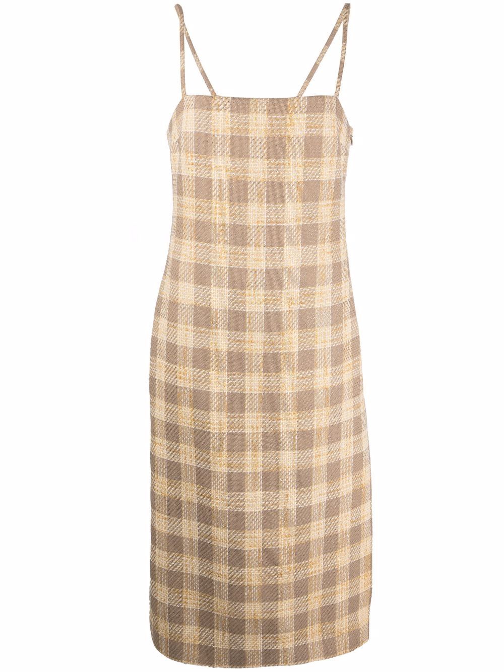 Checked midi dress - Neutrals