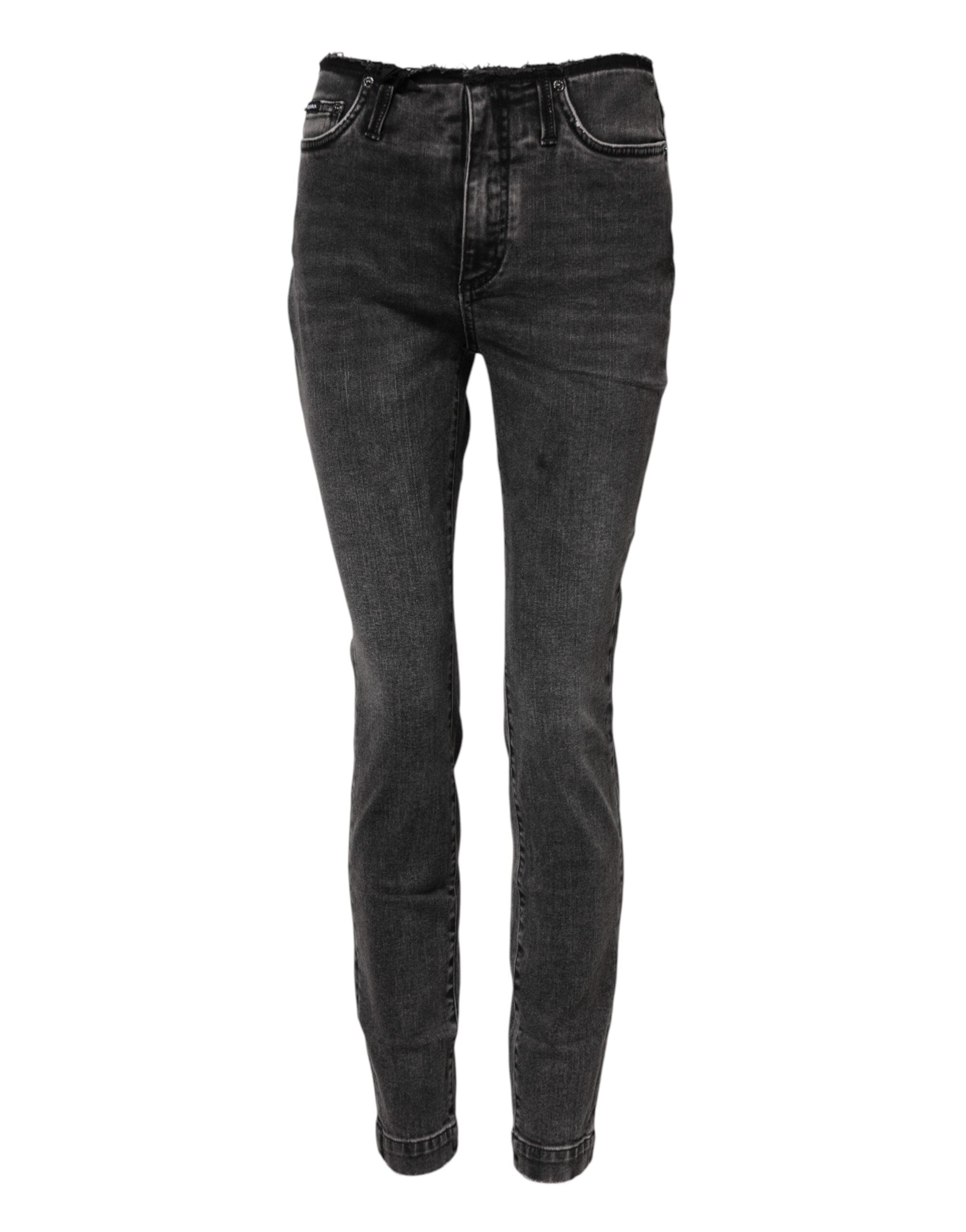 Cotton-Elastane Skinny Denim Jeans — Gray