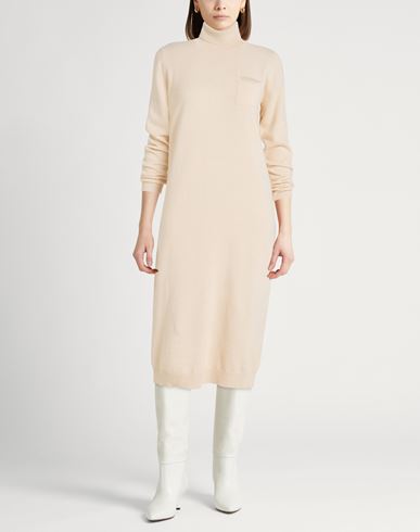 Woman Midi dress Beige Size 2 Virgin Wool, Silk, Cashmere