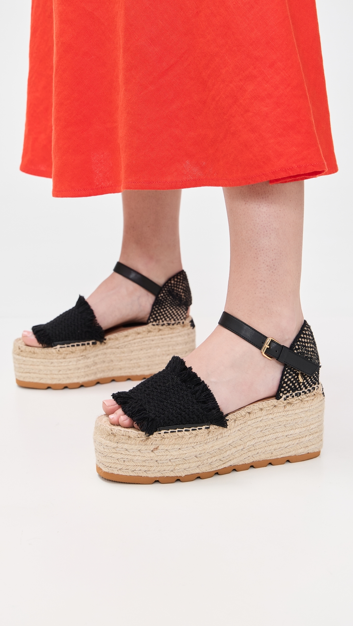Stella McCartney Gaia Jacquard Webbing And Alter Mat Espadrilles Black