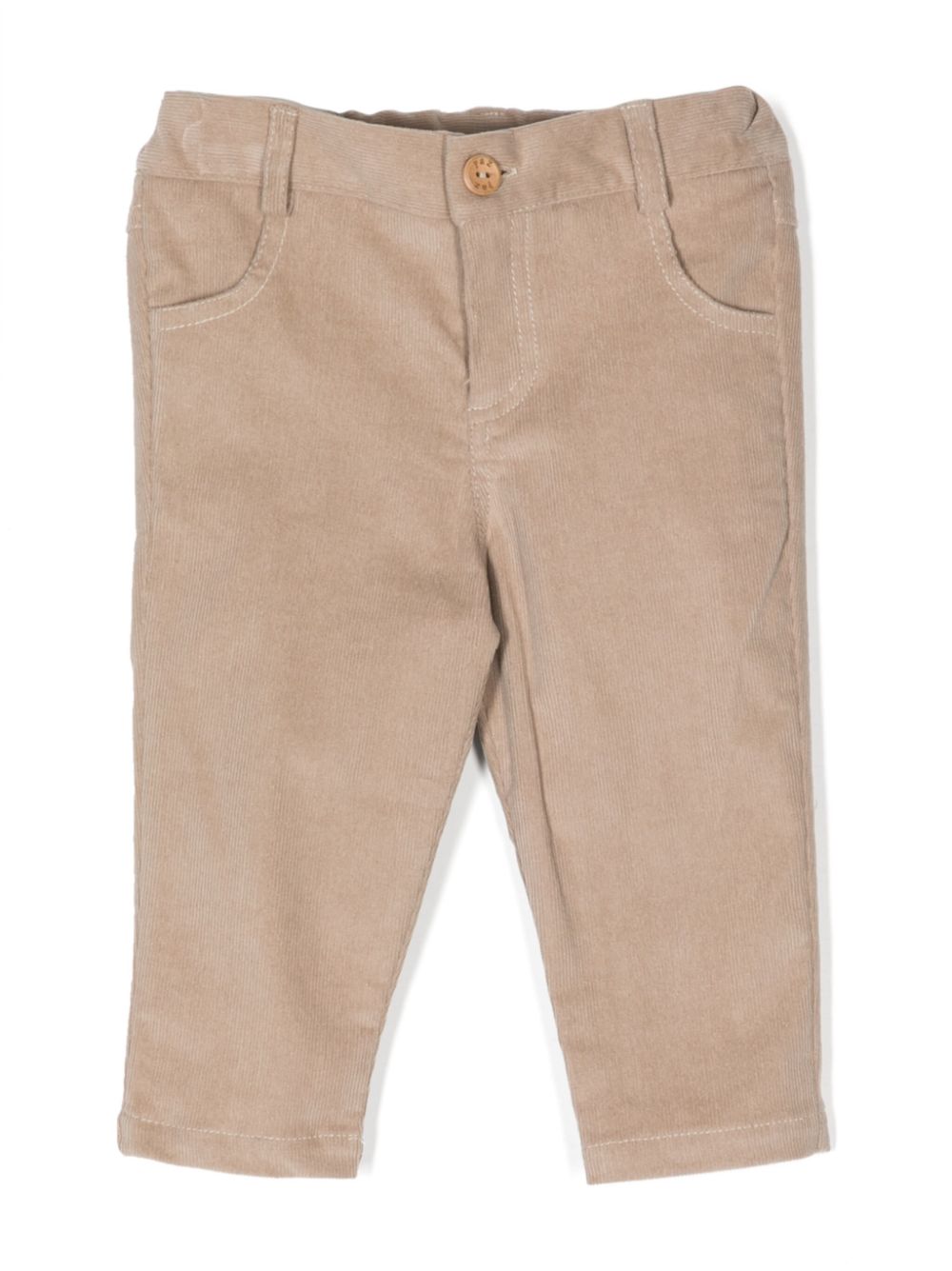 Corduroy elastic-waist trousers - Neutrals