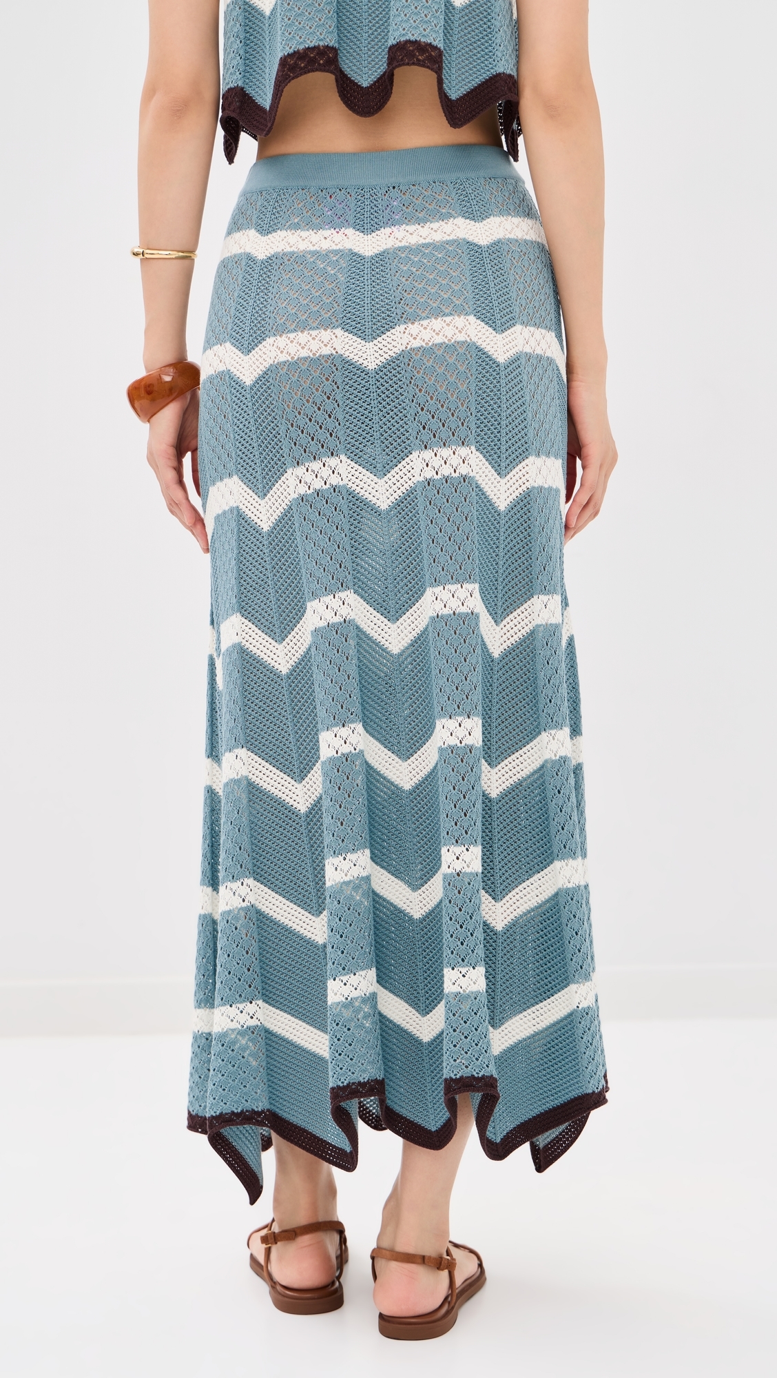 Chevron Skirt Multicolor Black/Blue/Ecru