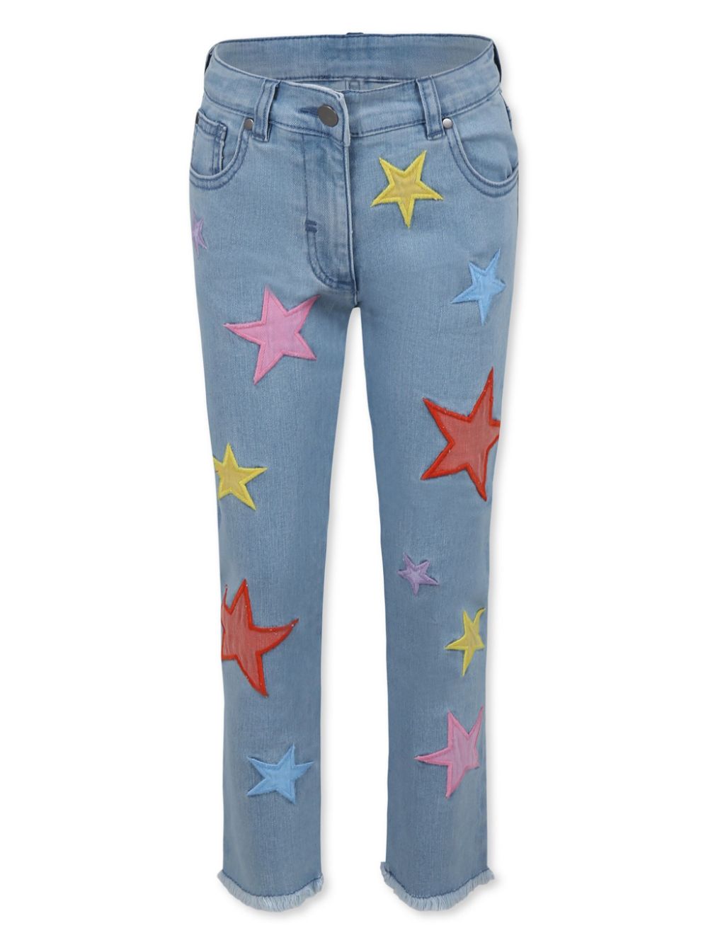 Girls Blue Denim Star Patch Jeans