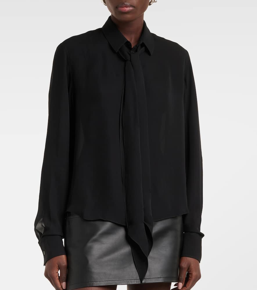 Wardrobe. NYC Tie-neck silk blouse
