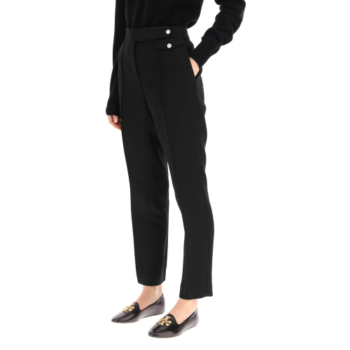 Twill crepe trousers - Black