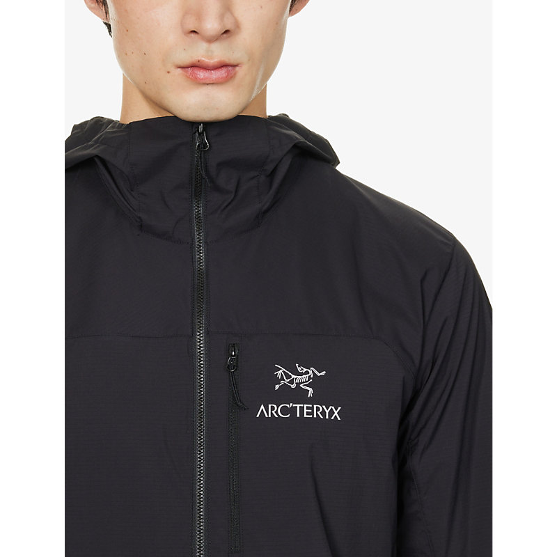 Mens Black Squamish Brand-print Shell Hoody