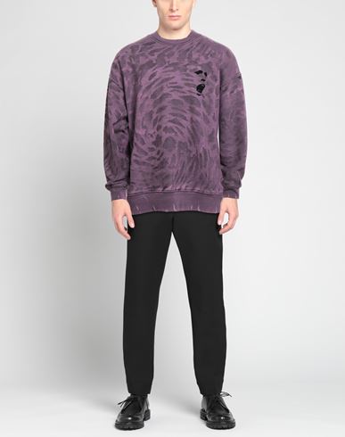 Man Sweatshirt Purple Size L Cotton