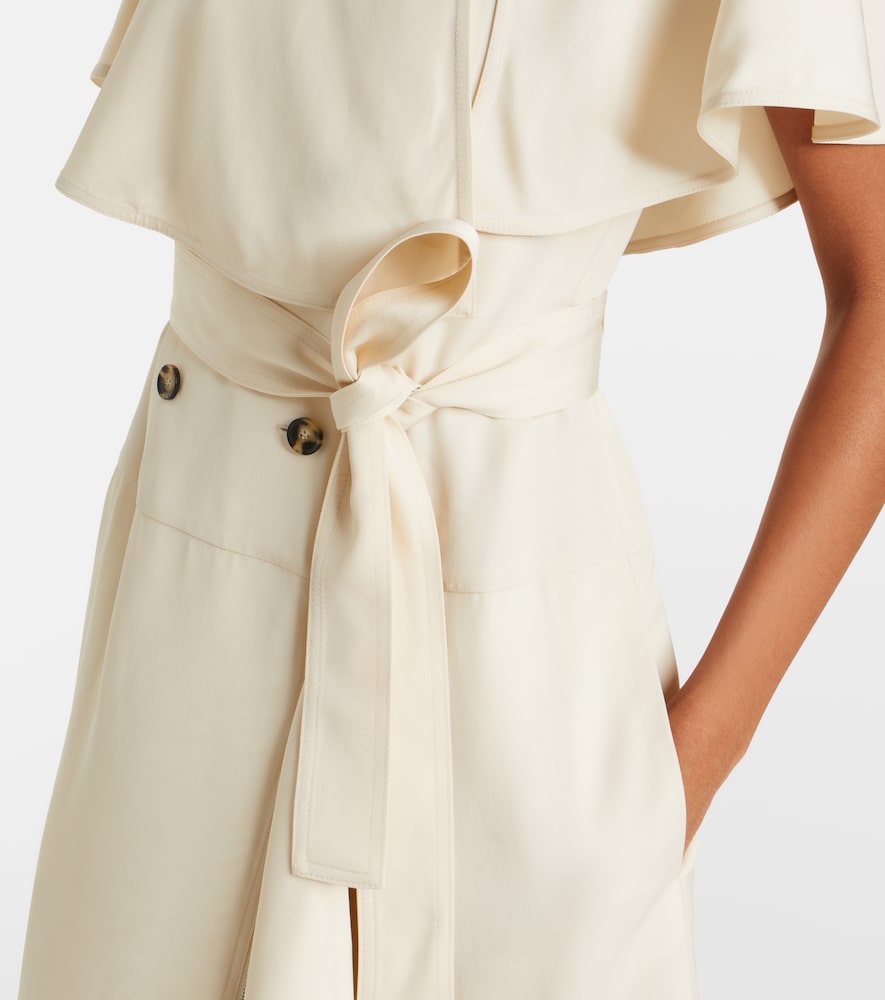 Isolde caped twill midi dress