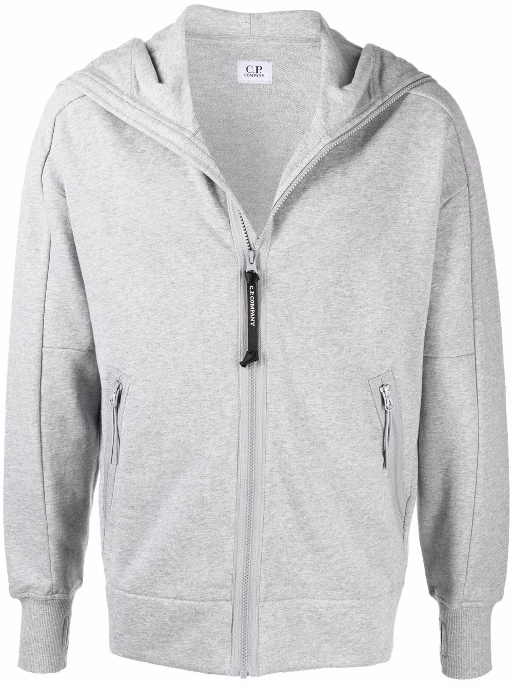 Raised fleece zip-up hoodie - Grey