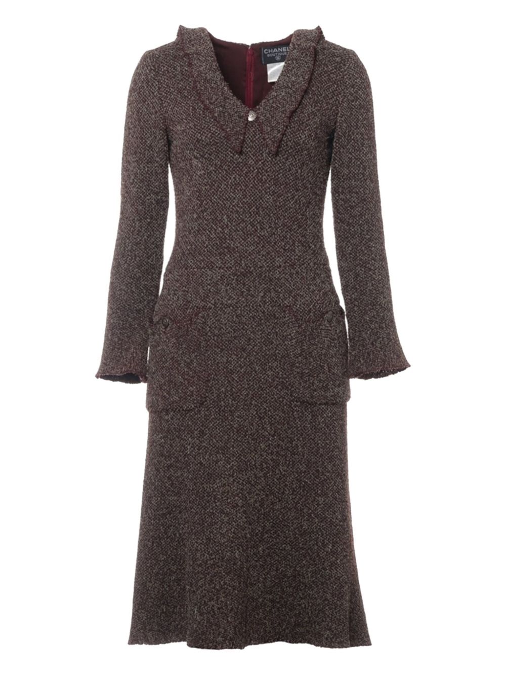 CHANEL Pre-Owned wool midi dress - Brown