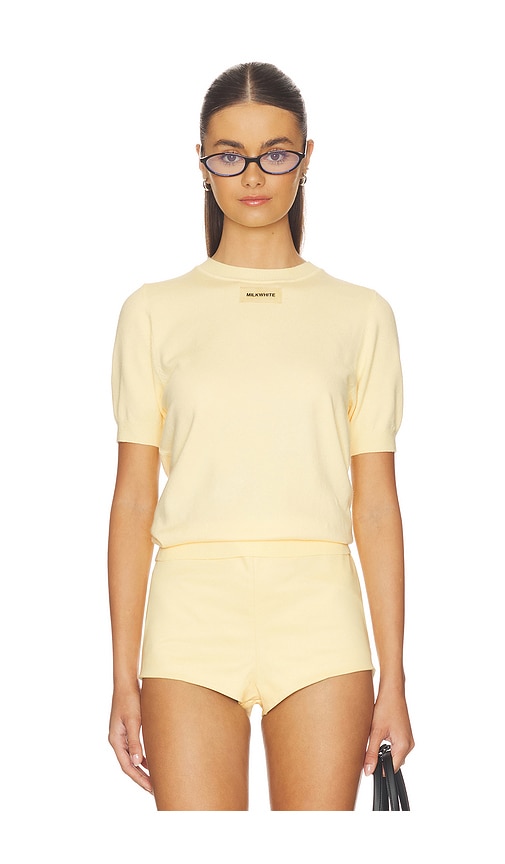 Milkwhite Short Sleeve Sweater in Yellow