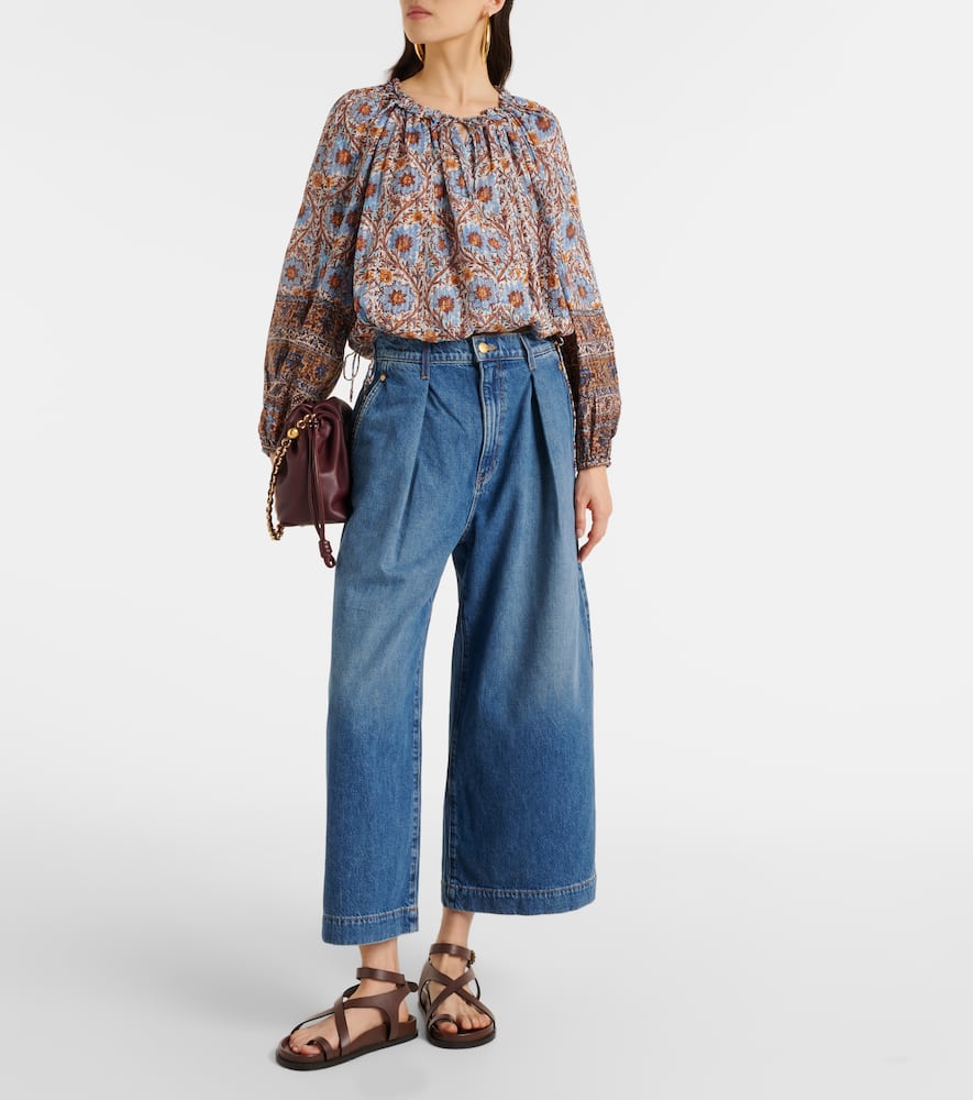 April pleated wide-leg jeans