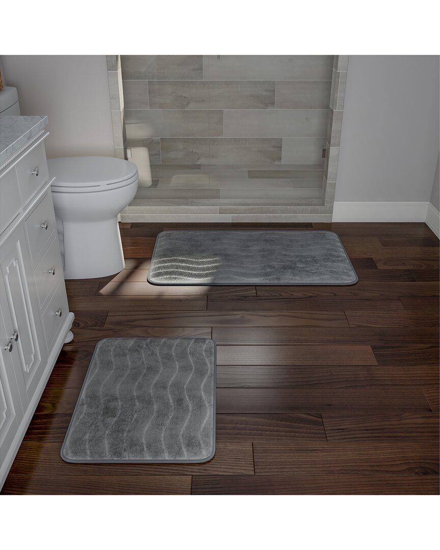 2Pc Soft Memory Foam Bath Mat Set