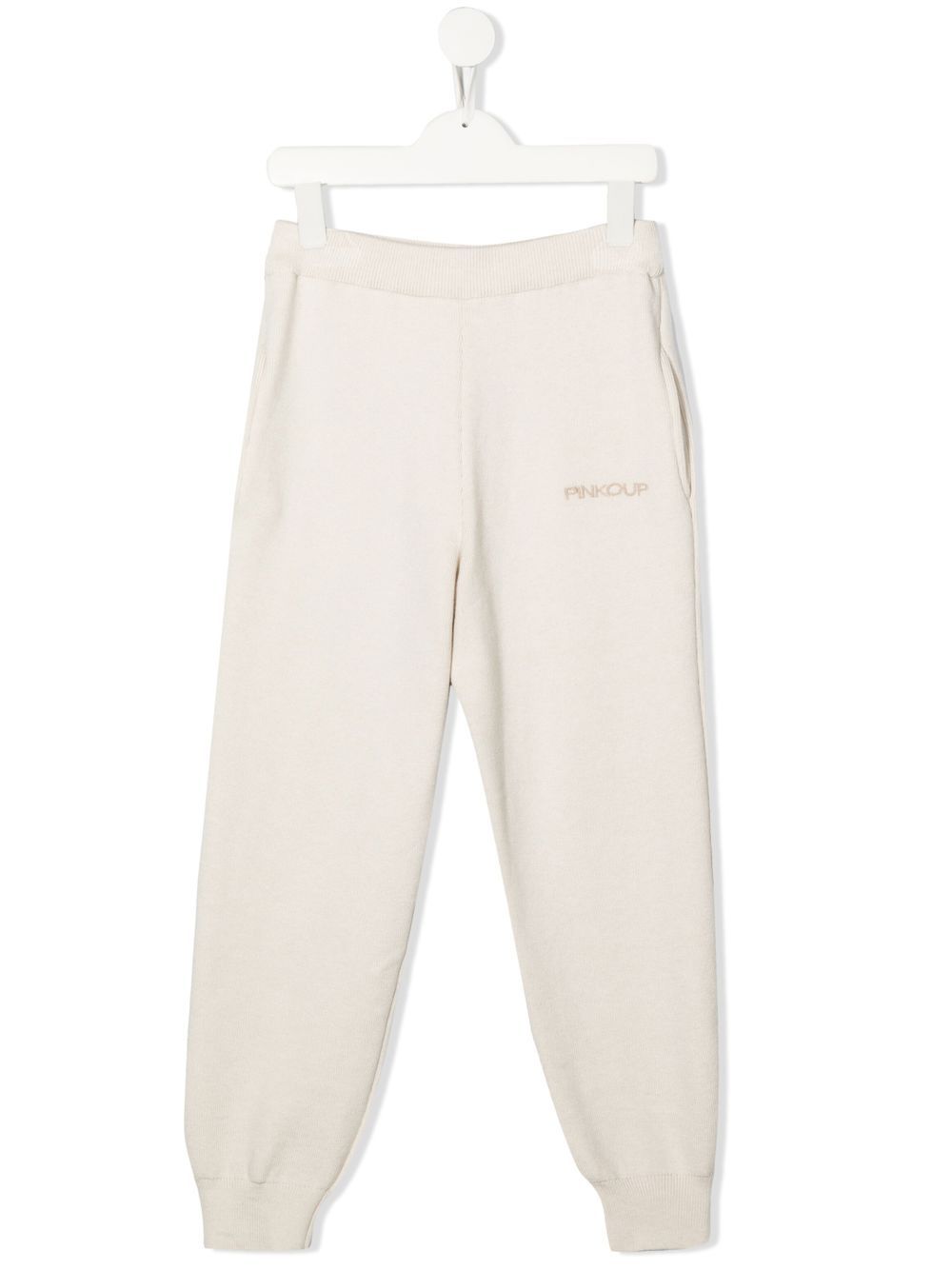 Logo-embroidered track pants - Neutrals