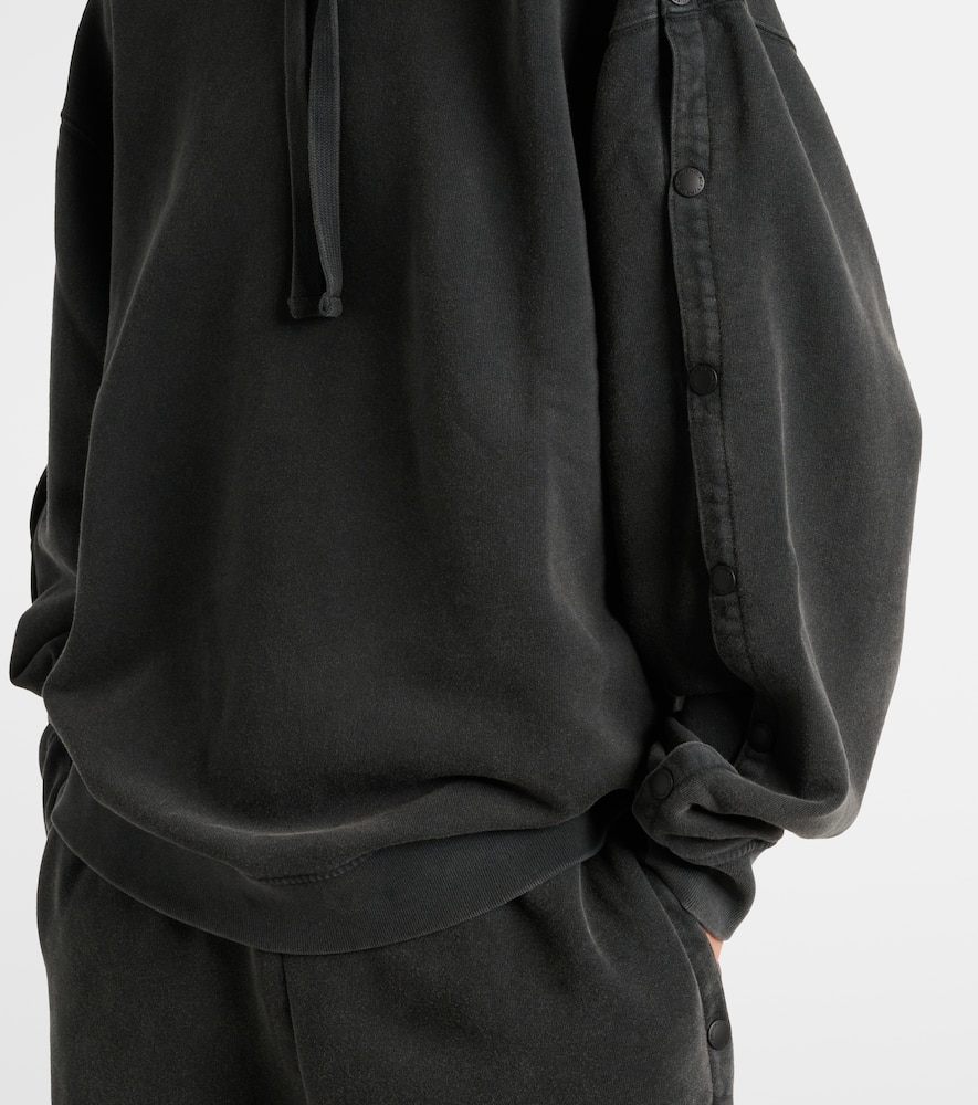 Snap oversized cotton jersey hoodie