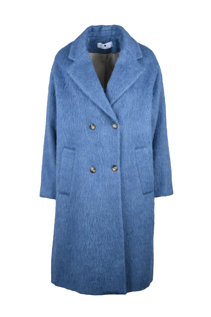 Double-Breasted Coat - Blue