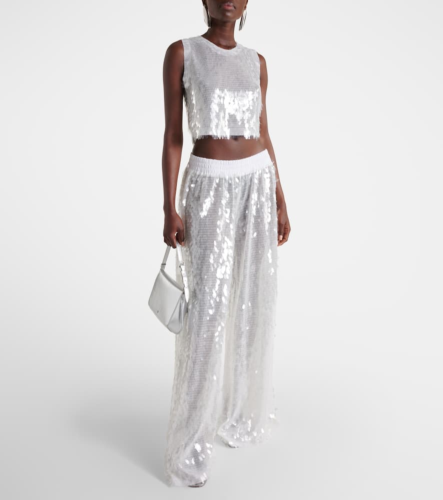 Norma Kamali Sequined wide-leg pants