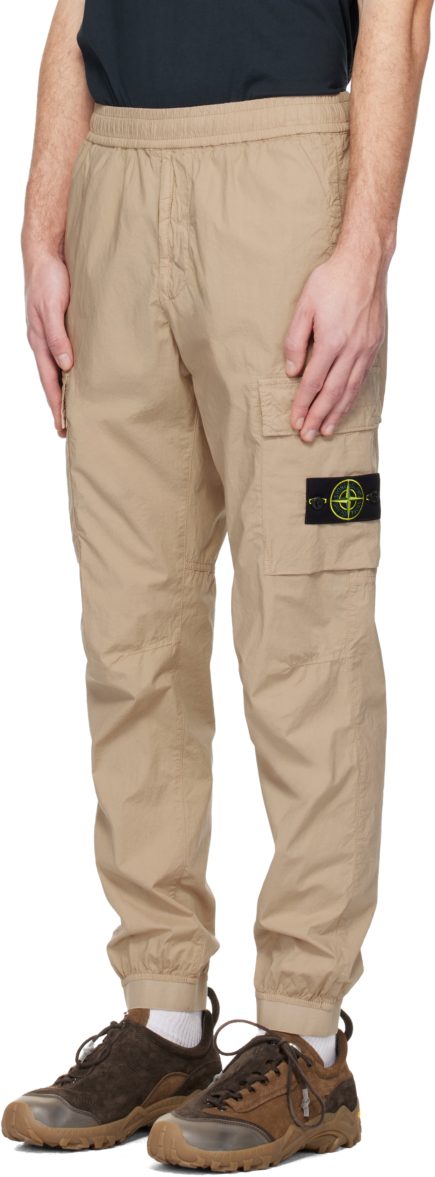 Beige 3100031 Stretch Cotton Tela 'Paracadute' Cargo Pants