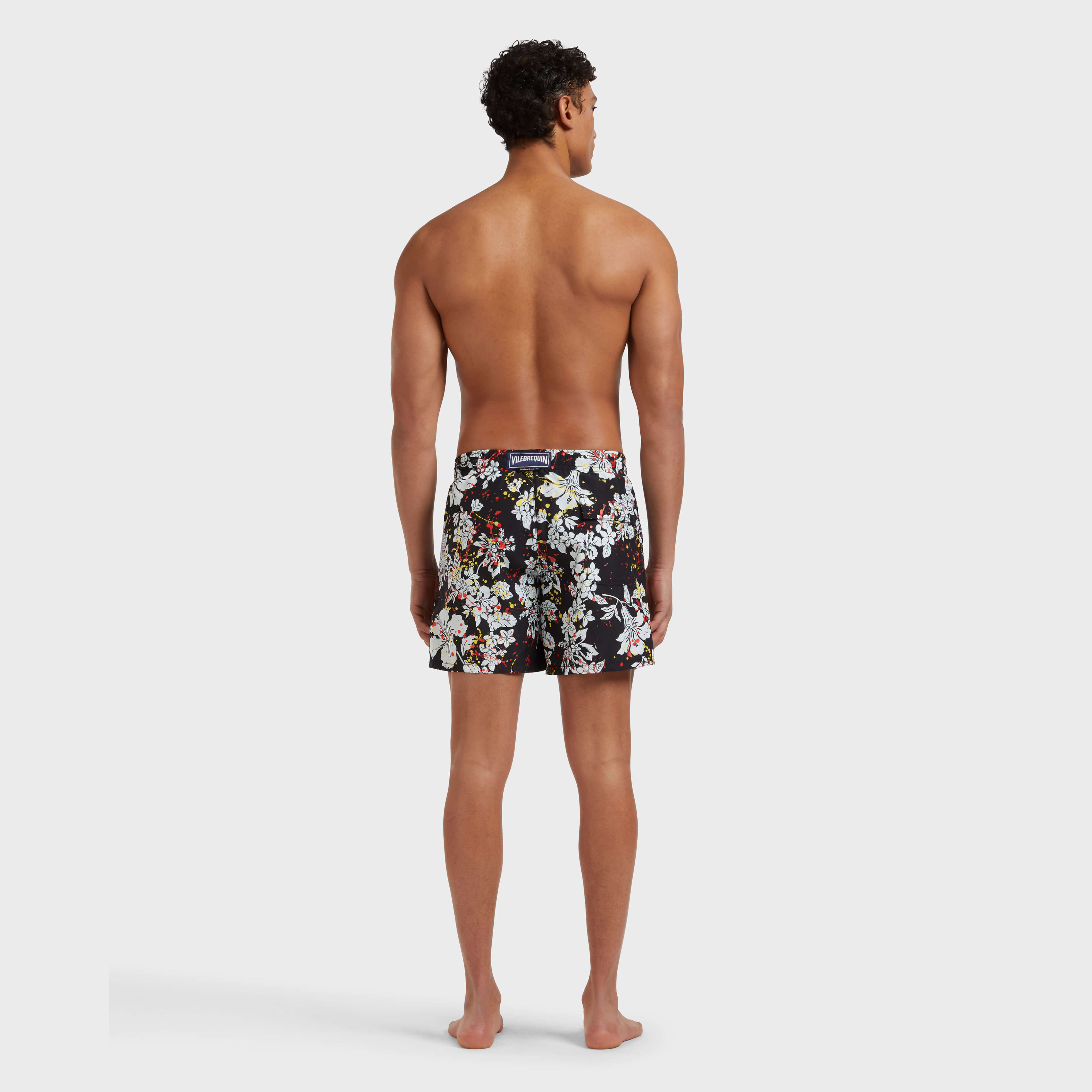 Men Swim Trunks Flower Splash - Vbq X Palm Angels - Swimming Trunk - Moorea - Black