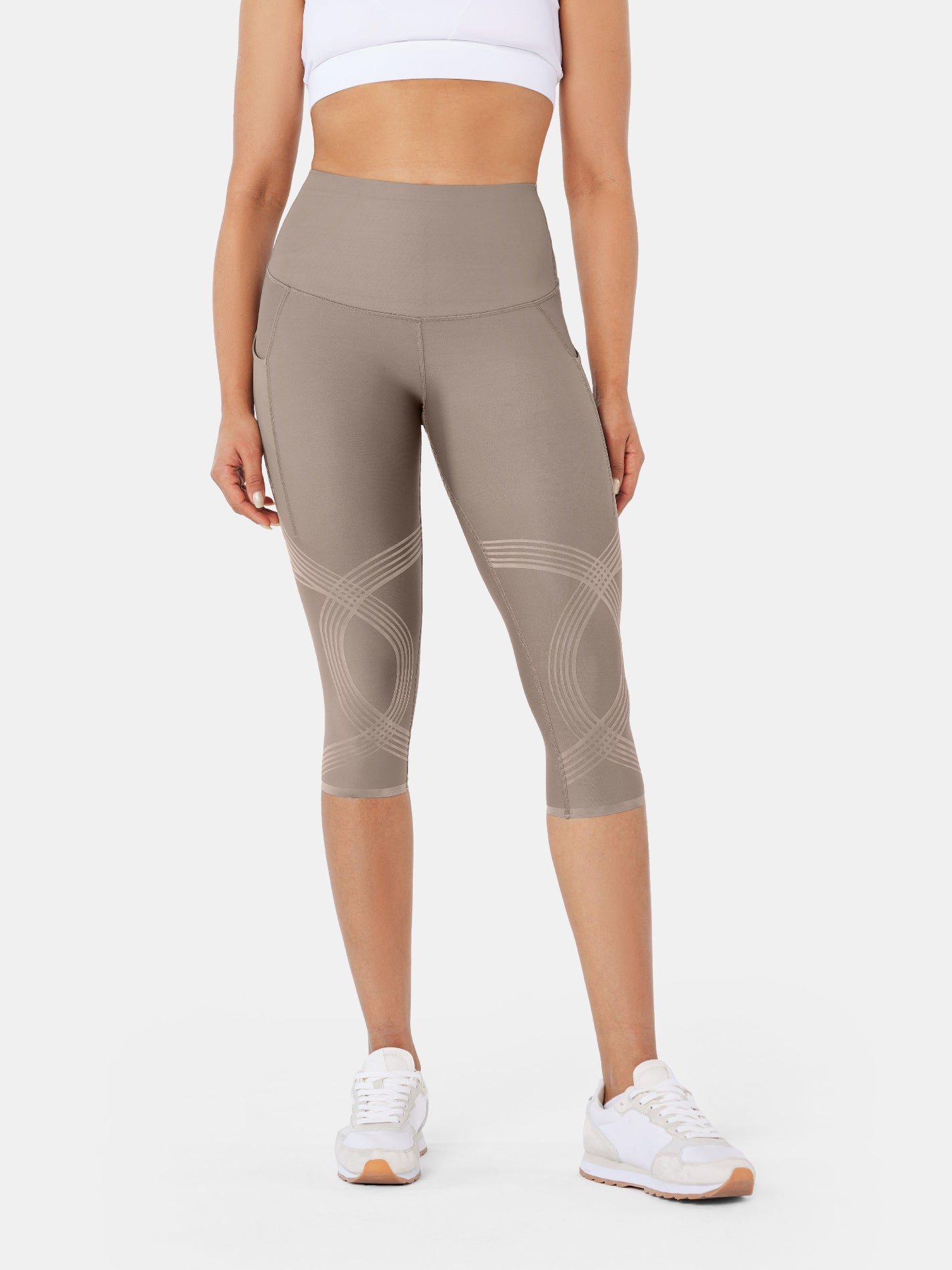 Body Sculpt Side Pocket Capri Leggings - Tan