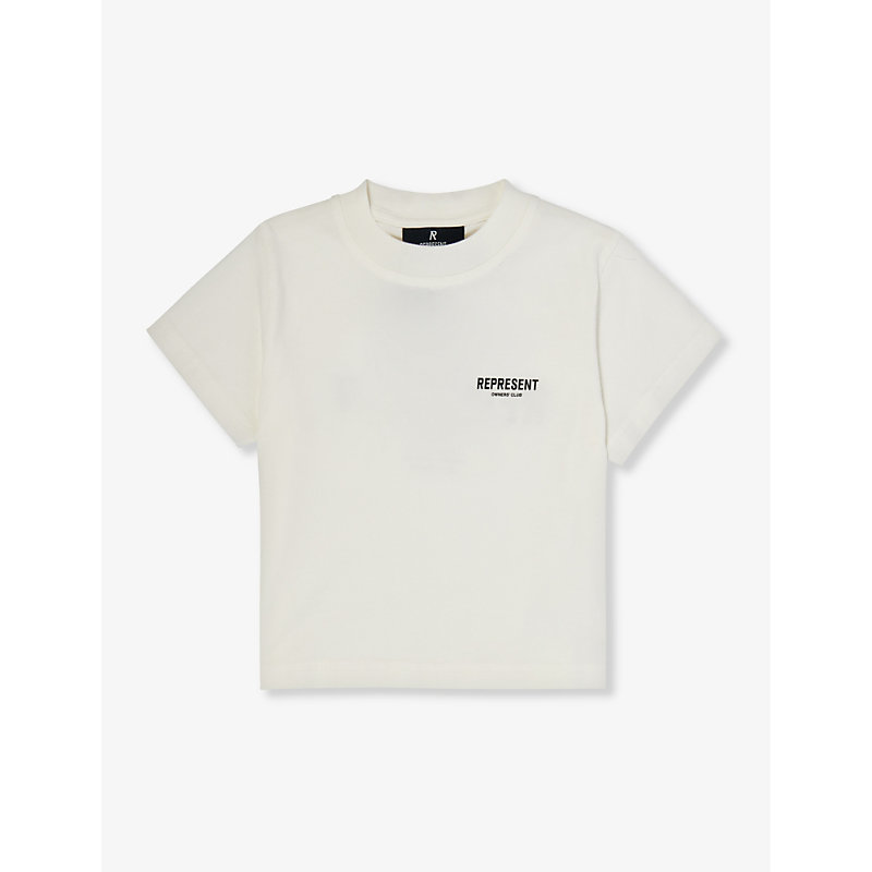 Boys Flat White Kids Logo-print Cotton-jersey T-shirt 