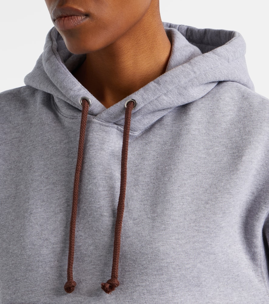 Cropped cotton hoodie