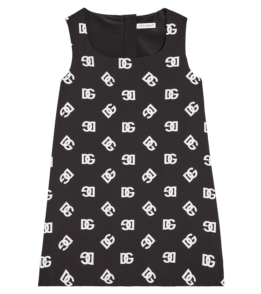 Logo silk-blend dress